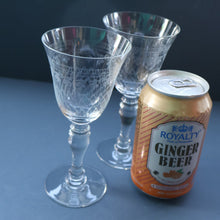 Load image into Gallery viewer, SET OF SIX Bohemian Glass Claret Wine Glasses. LADY HAMILTON Pall Mall Pattern
