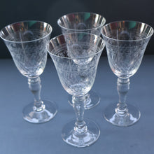 Load image into Gallery viewer, SET OF SIX Bohemian Glass Claret Wine Glasses. LADY HAMILTON Pall Mall Pattern
