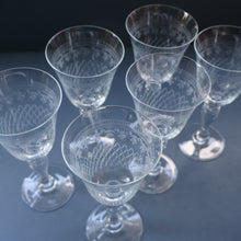 Load image into Gallery viewer, SET OF SIX Bohemian Glass Claret Wine Glasses. LADY HAMILTON Pall Mall Pattern

