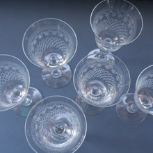 Load image into Gallery viewer, SET OF SIX Bohemian Glass Claret Wine Glasses. LADY HAMILTON Pall Mall Pattern
