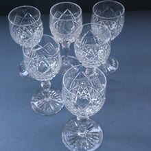 Load image into Gallery viewer, SET OF SIX EDINBURGH CRYSTAL (EDI8 Pattern) Small White Wine Glasses. SIGNED Height 4 5/8 inches
