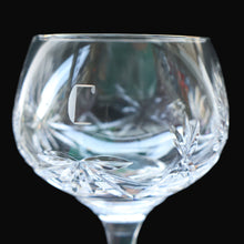 Load image into Gallery viewer, SET OF EIGHT Vintage Edinburgh Crystal HOCK Wine Glasses. STAR OF EDINBURGH: 6 1/4 inches. Engraved with letter &quot;C&quot;
