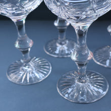 Load image into Gallery viewer, SET OF EIGHT Vintage Edinburgh Crystal HOCK Wine Glasses. STAR OF EDINBURGH: 6 1/4 inches. Engraved with letter &quot;C&quot;
