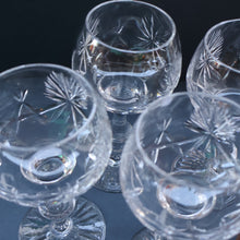 Load image into Gallery viewer, SET OF EIGHT Vintage Edinburgh Crystal HOCK Wine Glasses. STAR OF EDINBURGH: 6 1/4 inches. Engraved with letter &quot;C&quot;
