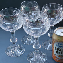 Load image into Gallery viewer, SET OF EIGHT Vintage Edinburgh Crystal HOCK Wine Glasses. STAR OF EDINBURGH: 6 1/4 inches. Engraved with letter &quot;C&quot;
