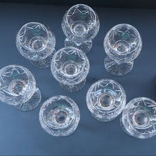 Load image into Gallery viewer, SET OF EIGHT Vintage Edinburgh Crystal HOCK Wine Glasses. STAR OF EDINBURGH: 6 1/4 inches. Engraved with letter &quot;C&quot;
