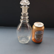 Load image into Gallery viewer, ANTIQUE GEORGIAN Hand-Blown Hooped Neck Decanter with Original Mushroom Stopper
