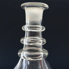 Load image into Gallery viewer, ANTIQUE GEORGIAN Hand-Blown Hooped Neck Decanter with Original Mushroom Stopper

