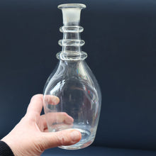 Load image into Gallery viewer, ANTIQUE GEORGIAN Hand-Blown Hooped Neck Decanter with Original Mushroom Stopper
