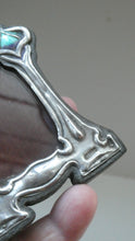Load image into Gallery viewer, Antique Miniature Art Nouveau STERLING SILVER Double Photo Frame with Enamel Highlights
