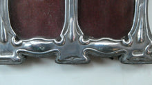 Load image into Gallery viewer, Antique Miniature Art Nouveau STERLING SILVER Double Photo Frame with Enamel Highlights
