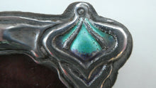 Load image into Gallery viewer, Antique Miniature Art Nouveau STERLING SILVER Double Photo Frame with Enamel Highlights
