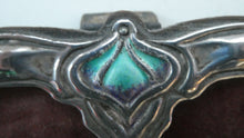 Load image into Gallery viewer, Antique Miniature Art Nouveau STERLING SILVER Double Photo Frame with Enamel Highlights
