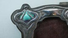 Load image into Gallery viewer, Antique Miniature Art Nouveau STERLING SILVER Double Photo Frame with Enamel Highlights
