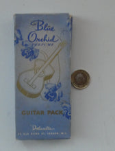Load image into Gallery viewer, Very Rare 1930s Delavelle Blue Orchid Perfume Bottle in Novelty Guitar Case
