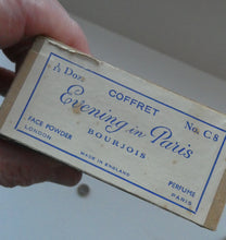 Load image into Gallery viewer, 1930s ART DECO Bourjois &quot;Evening In Paris&quot; Miniature Perfume Bottle and Full Face Powder Box
