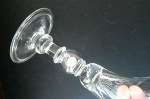 Rare KING EDWARD VII (1902) Engraved Coronation Glass with Hollow Stem Containing a Silver Three Pence Coin