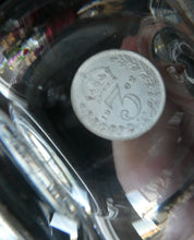 Load image into Gallery viewer, Rare KING EDWARD VII (1902) Engraved Coronation Glass with Hollow Stem Containing a Silver Three Pence Coin
