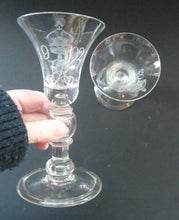 Load image into Gallery viewer, Rare KING EDWARD VII (1902) Engraved Coronation Glass with Hollow Stem Containing a Silver Three Pence Coin
