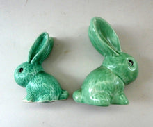 Load image into Gallery viewer, Vintage 1950s SYLVAC Pair of Green Snub-Nose Bunny Rabbits
