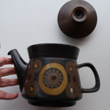 Load image into Gallery viewer, LARGE 1960s DENBY Arabesque Stoneware Teapot. Height 6 1/4 inches
