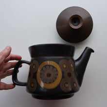 Load image into Gallery viewer, LARGE 1960s DENBY Arabesque Stoneware Teapot. Height 6 1/4 inches
