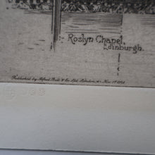 Load image into Gallery viewer, 1928 Etching of Rosslyn Chapel by Albany E. Howarth. Signed in Pencil
