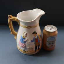 Load image into Gallery viewer, SCOTTISH POTTERY. Antique VICTORIAN 1860s Jug by Bells Pottery, Glasgow.  "The Fishwives" Pattern
