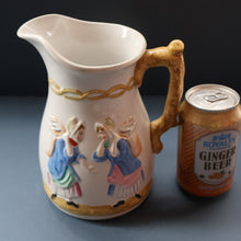 Load image into Gallery viewer, SCOTTISH POTTERY. Antique VICTORIAN 1860s Jug by Bells Pottery, Glasgow.  "The Fishwives" Pattern
