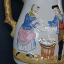 Load image into Gallery viewer, SCOTTISH POTTERY. Antique VICTORIAN 1860s Jug by Bells Pottery, Glasgow.  "The Fishwives" Pattern
