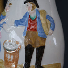 Load image into Gallery viewer, SCOTTISH POTTERY. Antique VICTORIAN 1860s Jug by Bells Pottery, Glasgow.  "The Fishwives" Pattern
