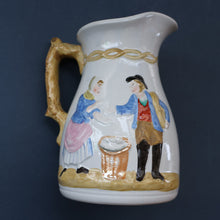 Load image into Gallery viewer, SCOTTISH POTTERY. Antique VICTORIAN 1860s Jug by Bells Pottery, Glasgow.  "The Fishwives" Pattern
