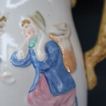 Load image into Gallery viewer, SCOTTISH POTTERY. Antique VICTORIAN 1860s Jug by Bells Pottery, Glasgow.  "The Fishwives" Pattern
