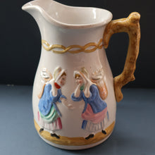 Load image into Gallery viewer, SCOTTISH POTTERY. Antique VICTORIAN 1860s Jug by Bells Pottery, Glasgow.  "The Fishwives" Pattern
