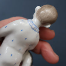 Load image into Gallery viewer, Very Rare Lomonosov SOVIET Figurine of a Little Boy with a Toy Rocking Horse
