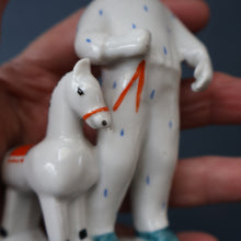 Load image into Gallery viewer, Very Rare Lomonosov SOVIET Figurine of a Little Boy with a Toy Rocking Horse

