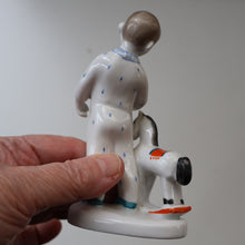 Load image into Gallery viewer, Very Rare Lomonosov SOVIET Figurine of a Little Boy with a Toy Rocking Horse
