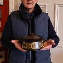 Load image into Gallery viewer, LARGE 1960s DENBY Arabesque Lidded Casserole Dish. Diameter 6 3/4 inches
