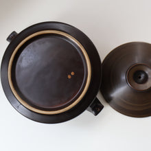 Load image into Gallery viewer, LARGE 1960s DENBY Arabesque Lidded Casserole Dish. Diameter 6 3/4 inches
