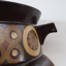 Load image into Gallery viewer, LARGE 1960s DENBY Arabesque Lidded Casserole Dish. Diameter 6 3/4 inches

