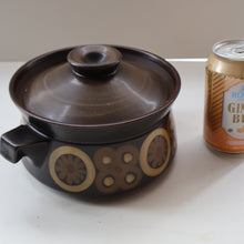 Load image into Gallery viewer, LARGE 1960s DENBY Arabesque Lidded Casserole Dish. Diameter 6 3/4 inches
