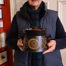 Load image into Gallery viewer, LARGEST 1960s DENBY Arabesque Lidded Casserole High Pot. 6 inches in height
