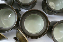 Load image into Gallery viewer, Vintage 1960s DENBY Arabesque FIVE Lidded Soup Bowls by Gill Pemberton
