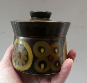1960s DENBY Arabesque LARGE Jam Pot or Lidded Sugar Bowl by Gill Pemberton