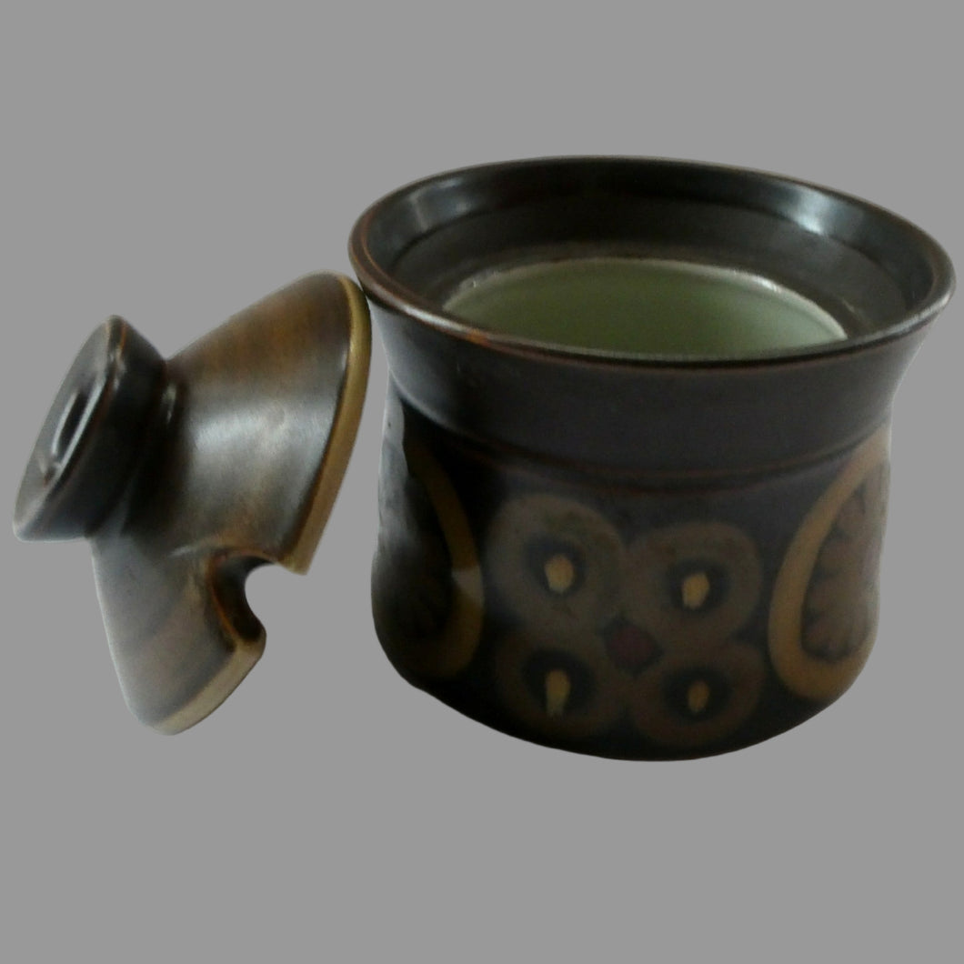 1960s DENBY Arabesque LARGE Jam Pot or Lidded Sugar Bowl by Gill Pemberton