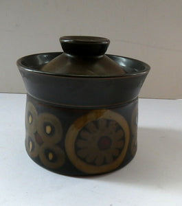 1960s DENBY Arabesque LARGE Jam Pot or Lidded Sugar Bowl by Gill Pemberton