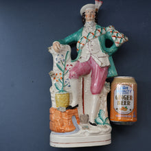 Load image into Gallery viewer, LARGE 19th Century Staffordshire Figurine of a Gardener at a Stream. 14 1/4 inches
