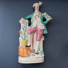 Load image into Gallery viewer, LARGE 19th Century Staffordshire Figurine of a Gardener at a Stream. 14 1/4 inches
