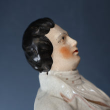 Load image into Gallery viewer, The Poet, ROBERT BURNS. Large  Antique Victorian Staffordshire Flatback Figurine of the Celebrated Scottish Poet. 13 1/4 inches
