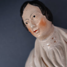 Load image into Gallery viewer, The Poet, ROBERT BURNS. Large  Antique Victorian Staffordshire Flatback Figurine of the Celebrated Scottish Poet. 13 1/4 inches
